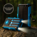 Kabellose Solar-Powerbank mit Handkurbel-Ladefunktion