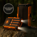 Kabellose Solar-Powerbank mit Handkurbel-Ladefunktion