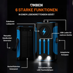 Kabellose Solar-Powerbank mit Handkurbel-Ladefunktion